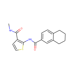 CNC(=O)c1ccsc1NC(=O)c1ccc2c(c1)CCCC2 ZINC000004275814