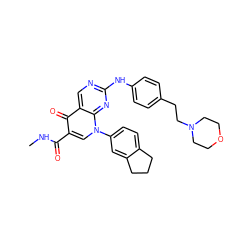 CNC(=O)c1cn(-c2ccc3c(c2)CCC3)c2nc(Nc3ccc(CCN4CCOCC4)cc3)ncc2c1=O ZINC000034960348