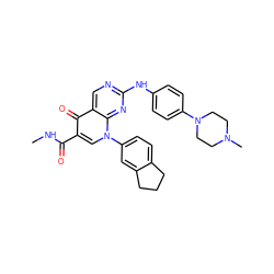 CNC(=O)c1cn(-c2ccc3c(c2)CCC3)c2nc(Nc3ccc(N4CCN(C)CC4)cc3)ncc2c1=O ZINC000053025960