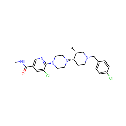 CNC(=O)c1cnc(N2CCN([C@H]3CCN(Cc4ccc(Cl)cc4)C[C@H]3C)CC2)c(Cl)c1 ZINC000066079961