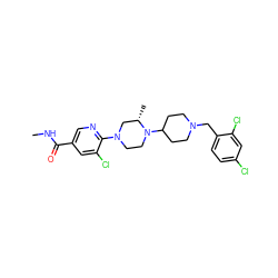 CNC(=O)c1cnc(N2CCN(C3CCN(Cc4ccc(Cl)cc4Cl)CC3)[C@@H](C)C2)c(Cl)c1 ZINC000066074895