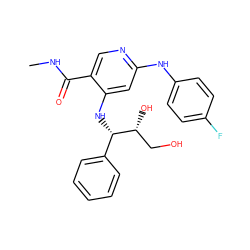 CNC(=O)c1cnc(Nc2ccc(F)cc2)cc1N[C@@H](c1ccccc1)[C@H](O)CO ZINC001772646729