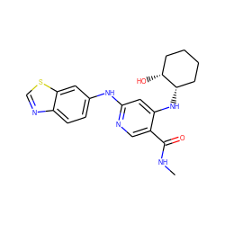 CNC(=O)c1cnc(Nc2ccc3ncsc3c2)cc1N[C@H]1CCCC[C@H]1O ZINC001772654935