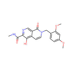 CNC(=O)c1ncc2c(=O)n(Cc3ccc(OC)cc3OC)ccc2c1O ZINC000169710951