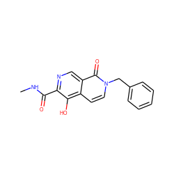 CNC(=O)c1ncc2c(=O)n(Cc3ccccc3)ccc2c1O ZINC000169710920