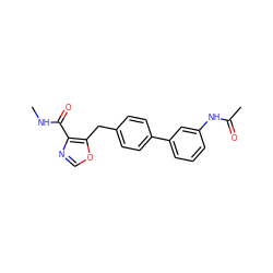 CNC(=O)c1ncoc1Cc1ccc(-c2cccc(NC(C)=O)c2)cc1 ZINC000028822792