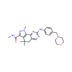 CNC(=O)c1nn(C)c2c1C(C)(C)Cc1cnc(Nc3ccc(CN4CCOCC4)cc3)nc1-2 ZINC000042201293