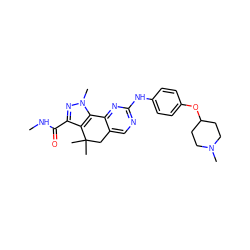 CNC(=O)c1nn(C)c2c1C(C)(C)Cc1cnc(Nc3ccc(OC4CCN(C)CC4)cc3)nc1-2 ZINC000042201297