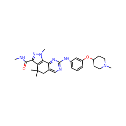 CNC(=O)c1nn(C)c2c1C(C)(C)Cc1cnc(Nc3cccc(OC4CCN(C)CC4)c3)nc1-2 ZINC000042201288