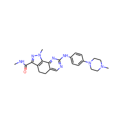 CNC(=O)c1nn(C)c2c1CCc1cnc(Nc3ccc(N4CCN(C)CC4)cc3)nc1-2 ZINC000053099204