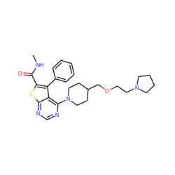 CNC(=O)c1sc2ncnc(N3CCC(COCCN4CCCC4)CC3)c2c1-c1ccccc1 ZINC000653670275