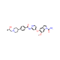 CNC(=O)n1ccc2cc(Oc3ccnc(NC(=O)c4ccc(C5CCN(C[C@@H](C)O)CC5)cc4)c3)c(OC)cc21 ZINC000169711540