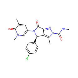 CNC(=O)n1nc2c(c1C)[C@@H](c1ccc(Cl)cc1)N(c1cc(C)c(=O)n(C)c1)C2=O ZINC000261118400