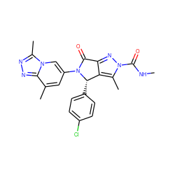 CNC(=O)n1nc2c(c1C)[C@H](c1ccc(Cl)cc1)N(c1cc(C)c3nnc(C)n3c1)C2=O ZINC000261178014