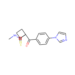 CNC(=S)C1(C(=O)c2ccc(-n3ccnc3)cc2)CCC1 ZINC000000005768