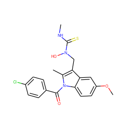 CNC(=S)N(O)Cc1c(C)n(C(=O)c2ccc(Cl)cc2)c2ccc(OC)cc12 ZINC000000586937