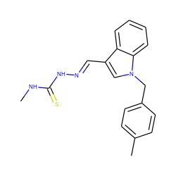 CNC(=S)N/N=C/c1cn(Cc2ccc(C)cc2)c2ccccc12 ZINC000008683284