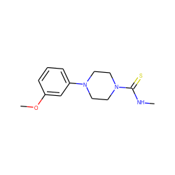 CNC(=S)N1CCN(c2cccc(OC)c2)CC1 ZINC000000414879