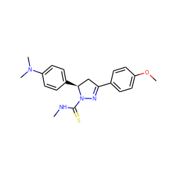 CNC(=S)N1N=C(c2ccc(OC)cc2)C[C@@H]1c1ccc(N(C)C)cc1 ZINC000001113077