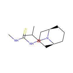 CNC(=S)NC1C[C@@H]2CCC[C@H](C1)N2CC(C)C ZINC000008577831