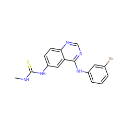 CNC(=S)Nc1ccc2ncnc(Nc3cccc(Br)c3)c2c1 ZINC001772653715