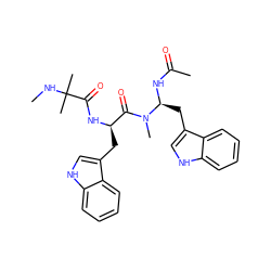 CNC(C)(C)C(=O)N[C@H](Cc1c[nH]c2ccccc12)C(=O)N(C)[C@H](Cc1c[nH]c2ccccc12)NC(C)=O ZINC000013493975