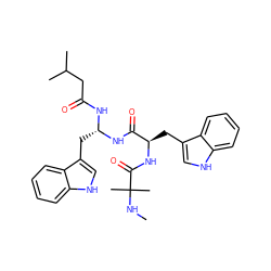 CNC(C)(C)C(=O)N[C@H](Cc1c[nH]c2ccccc12)C(=O)N[C@H](Cc1c[nH]c2ccccc12)NC(=O)CC(C)C ZINC000028222521