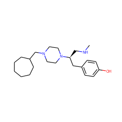 CNC[C@@H](Cc1ccc(O)cc1)N1CCN(CC2CCCCCC2)CC1 ZINC000045299559