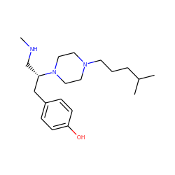 CNC[C@@H](Cc1ccc(O)cc1)N1CCN(CCCC(C)C)CC1 ZINC000045286485