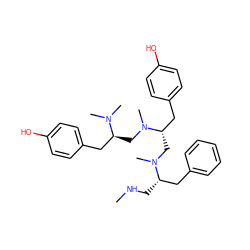 CNC[C@@H](Cc1ccccc1)N(C)C[C@@H](Cc1ccc(O)cc1)N(C)C[C@@H](Cc1ccc(O)cc1)N(C)C ZINC000034026762