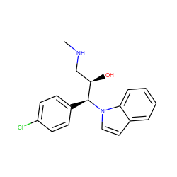 CNC[C@@H](O)[C@H](c1ccc(Cl)cc1)n1ccc2ccccc21 ZINC000034593852
