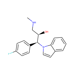 CNC[C@@H](O)[C@H](c1ccc(F)cc1)n1ccc2ccccc21 ZINC000038213680