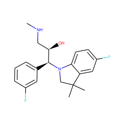 CNC[C@@H](O)[C@H](c1cccc(F)c1)N1CC(C)(C)c2cc(F)ccc21 ZINC000045389081