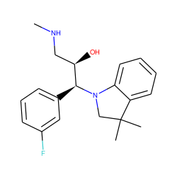 CNC[C@@H](O)[C@H](c1cccc(F)c1)N1CC(C)(C)c2ccccc21 ZINC000045371197