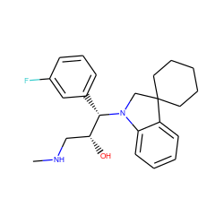 CNC[C@@H](O)[C@H](c1cccc(F)c1)N1CC2(CCCCC2)c2ccccc21 ZINC000045374510