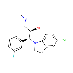 CNC[C@@H](O)[C@H](c1cccc(F)c1)N1CCc2cc(Cl)ccc21 ZINC000045365096