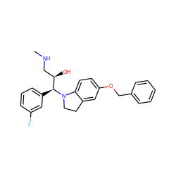 CNC[C@@H](O)[C@H](c1cccc(F)c1)N1CCc2cc(OCc3ccccc3)ccc21 ZINC000045370761