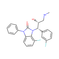 CNC[C@@H](O)[C@H](c1cccc(F)c1)n1c(=O)n(-c2ccccc2)c2cccc(F)c21 ZINC000043059053