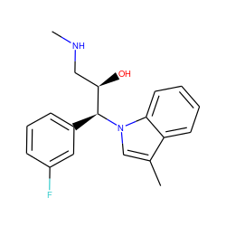 CNC[C@@H](O)[C@H](c1cccc(F)c1)n1cc(C)c2ccccc21 ZINC000013985189