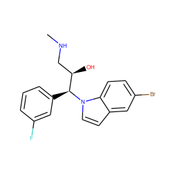 CNC[C@@H](O)[C@H](c1cccc(F)c1)n1ccc2cc(Br)ccc21 ZINC000038252682