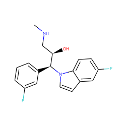 CNC[C@@H](O)[C@H](c1cccc(F)c1)n1ccc2cc(F)ccc21 ZINC000045291455