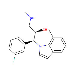 CNC[C@@H](O)[C@H](c1cccc(F)c1)n1ccc2cccc(C)c21 ZINC000045316470