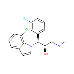 CNC[C@@H](O)[C@H](c1cccc(F)c1)n1ccc2cccc(Cl)c21 ZINC000045302800