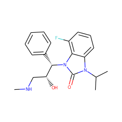CNC[C@@H](O)[C@H](c1ccccc1)n1c(=O)n(C(C)C)c2cccc(F)c21 ZINC000043009520