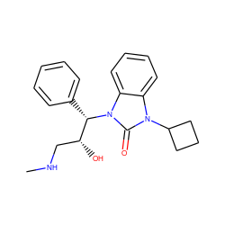 CNC[C@@H](O)[C@H](c1ccccc1)n1c(=O)n(C2CCC2)c2ccccc21 ZINC000043122726