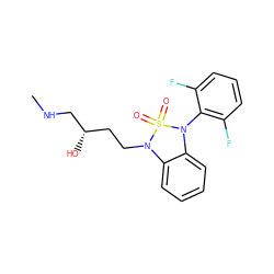 CNC[C@@H](O)CCN1c2ccccc2N(c2c(F)cccc2F)S1(=O)=O ZINC000049037077