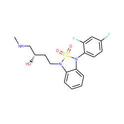 CNC[C@@H](O)CCN1c2ccccc2N(c2ccc(F)cc2F)S1(=O)=O ZINC000049036189