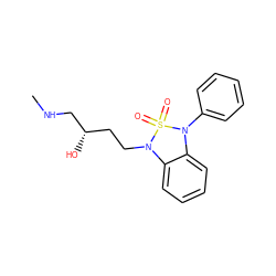 CNC[C@@H](O)CCN1c2ccccc2N(c2ccccc2)S1(=O)=O ZINC000049034637