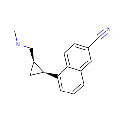 CNC[C@@H]1C[C@@H]1c1cccc2cc(C#N)ccc12 ZINC000028960288