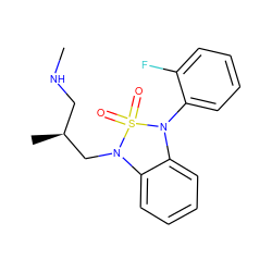 CNC[C@H](C)CN1c2ccccc2N(c2ccccc2F)S1(=O)=O ZINC000049037107